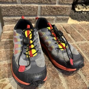 Merrell MK268072 Agility Peak Trail Running Shoes 6M Kids Lava Red Yellow Grey